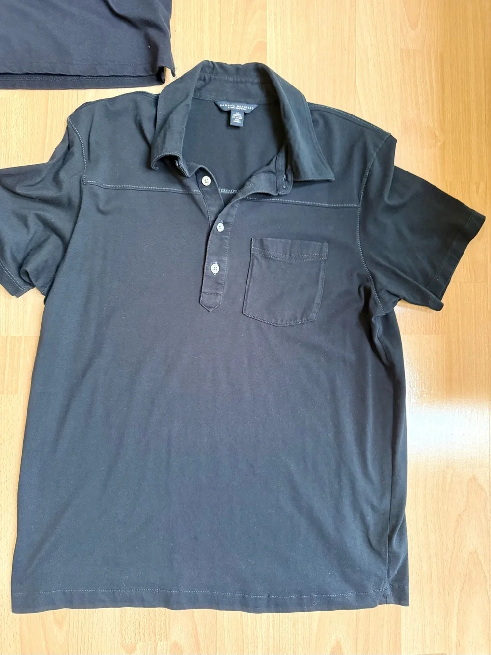 Bundle of 3 Men's Black Polo Shirts Short Sleeve Banana Republic, Calvin Klein M